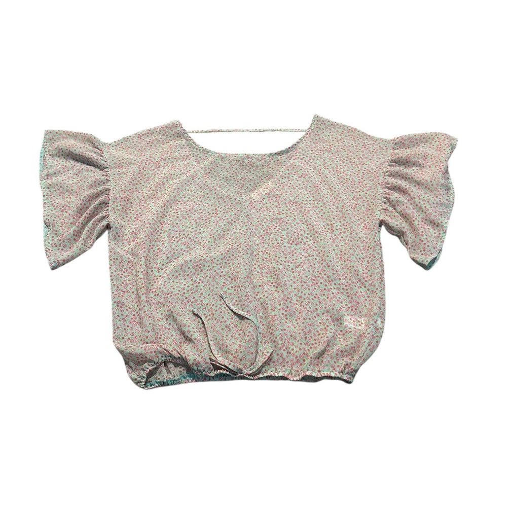3/$15 LOVE + JOY sheer floral blouse